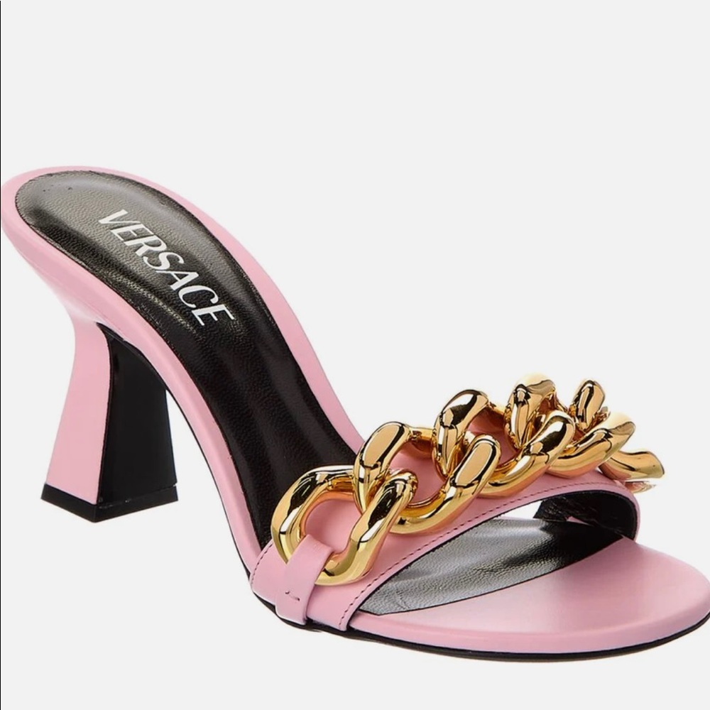 Versace Chain Detail Leather Sandal